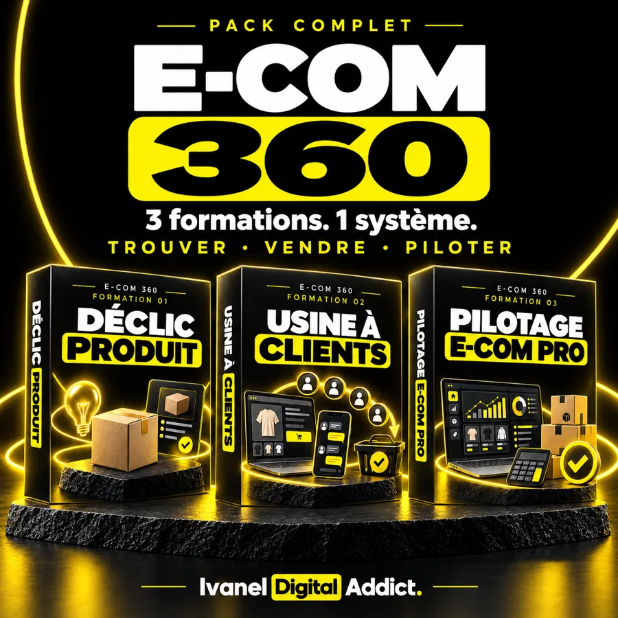 Pack E-COM 360 : Déclic Produit, Usine à Clients, Pilotage E-com Pro